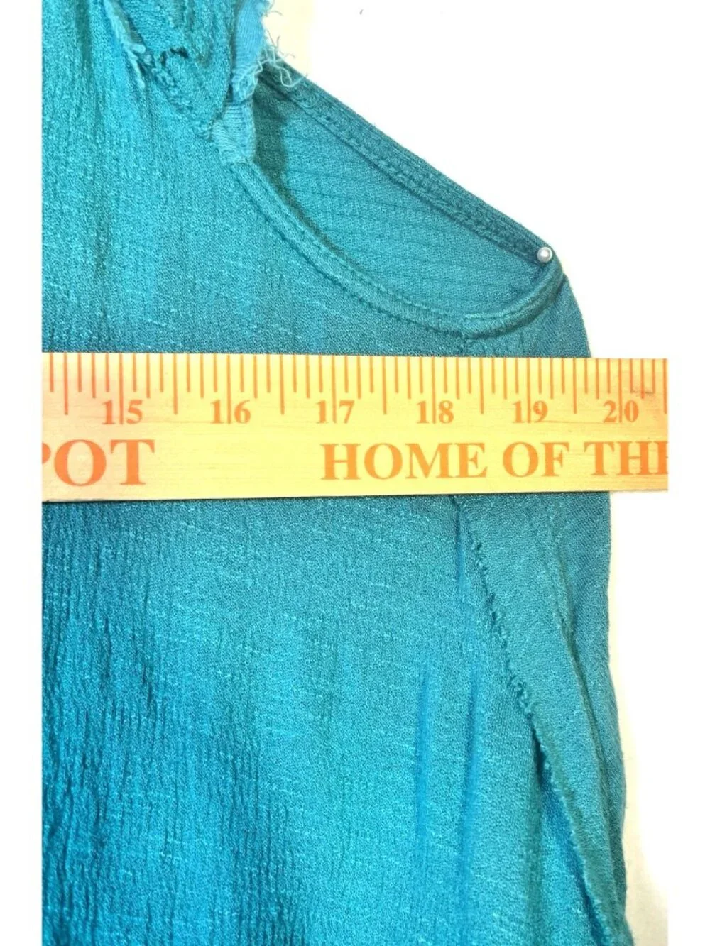 Free People Teal Aqua Blue Top Flutter Sleeve Gauze Frayed Ruffle Distressed XS